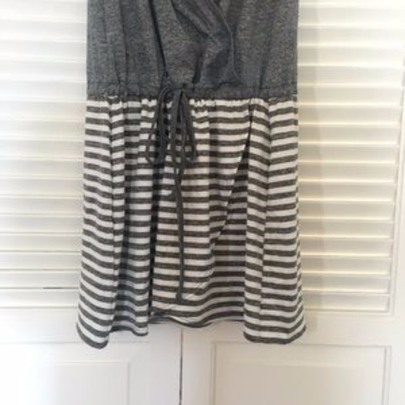 Heather Grey Mapale Dress w/ Horizontal Stripes - Picture 4 of 4